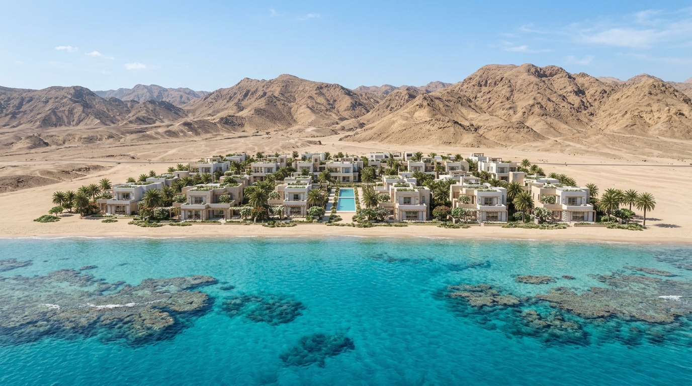 Aerial view of the SADAF coastline