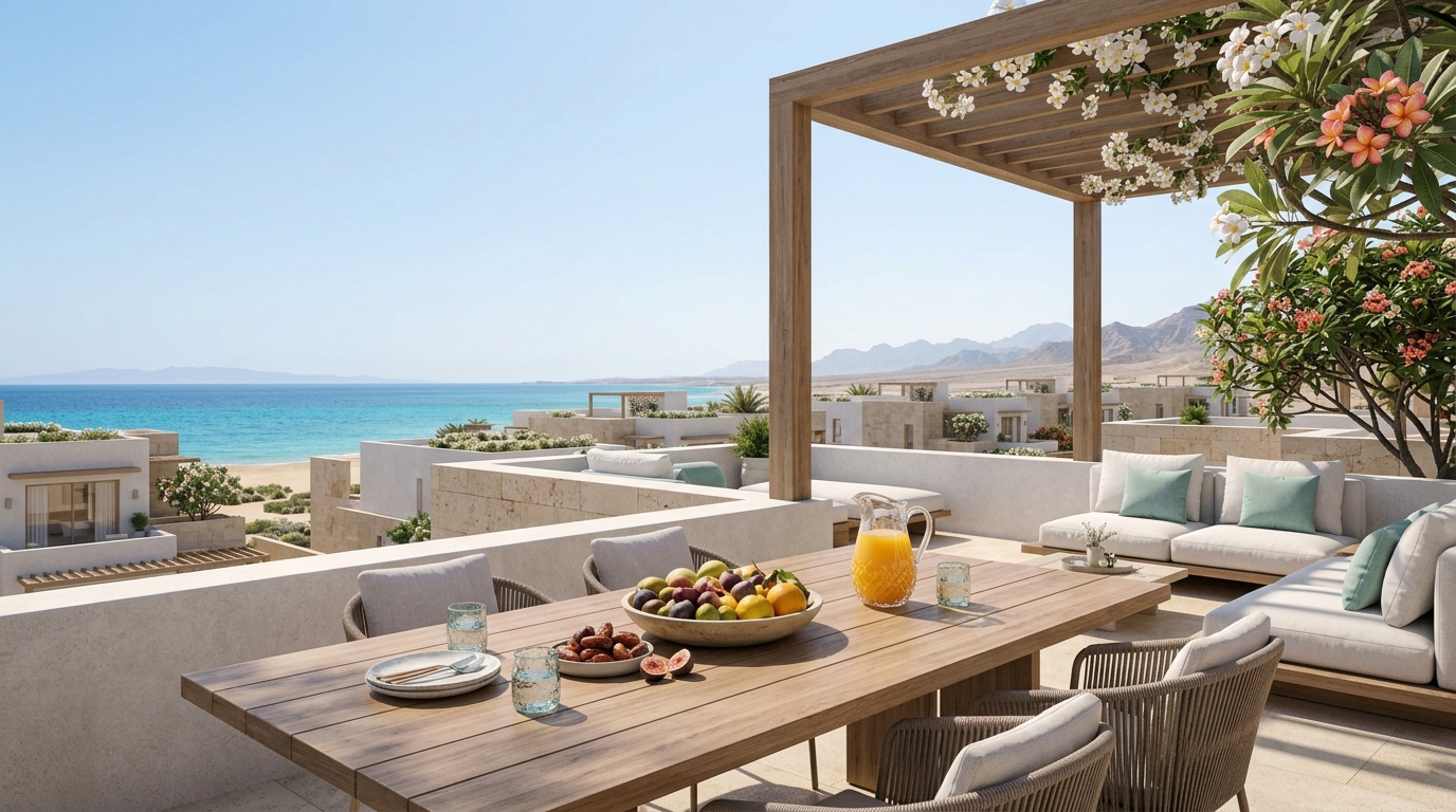 Terrace at sunset